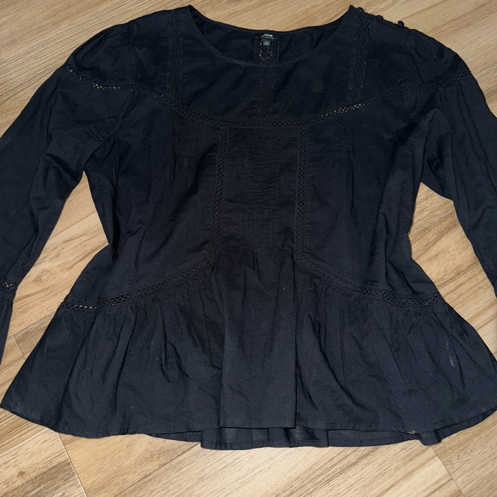 Joe's Jeans Midnight Black Peplum Blouse